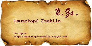 Mauszkopf Zsaklin névjegykártya